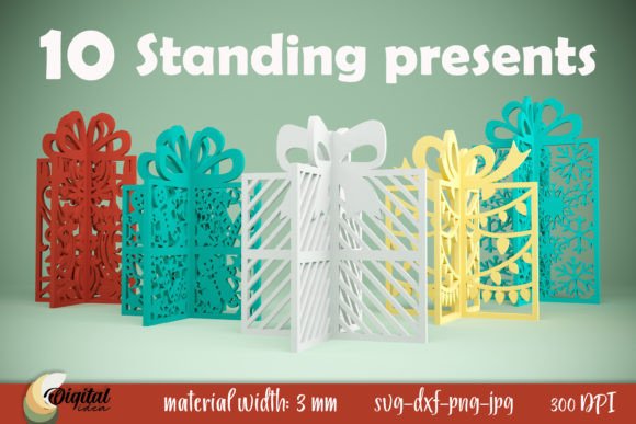 Download 3D Standing Presents Bundle. XMas Gifts - Premium Bundle