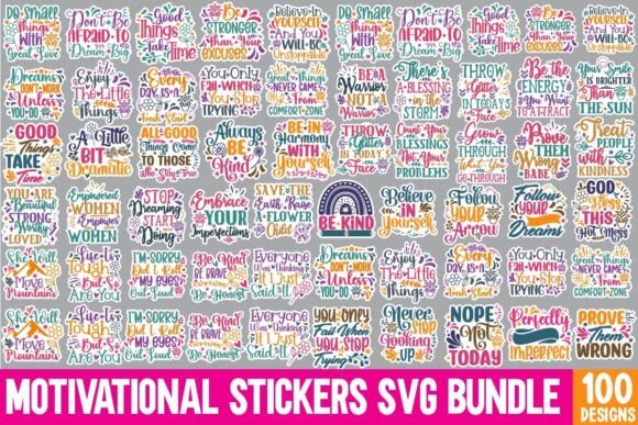 Download Funny Motivational Stickers SVG Bundle - Motivational sticker Collection