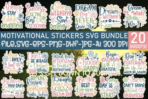 Download Motivational Stickers SVG Bundle - Motivational sticker Collection