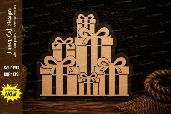 Download Stacked Christmas Gifts Ornament Holiday - Premium Resources